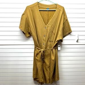 NWT Old Navy VNeck Tie Waist Button Up  Romper Size XXL